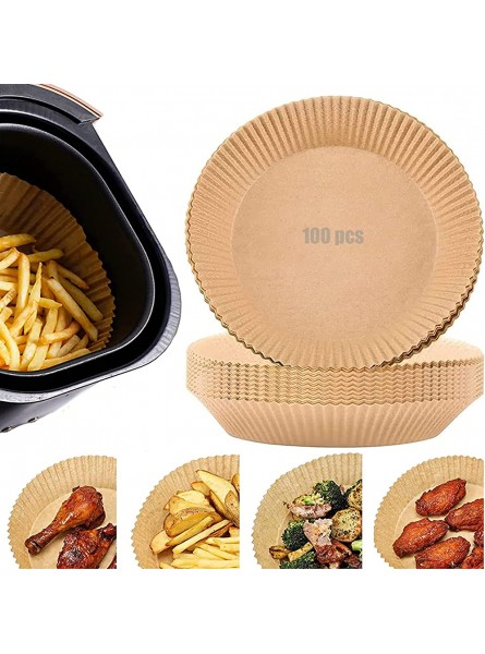 100Pcs Air Fryer Parchment Paper Liners Tdbest Air Fryer Non-stick Mat Liners Disposable Air Fryer Liners Suitable for Air Fryer Microwave Oven Steamer Cooker Brown - RJFI1DEY