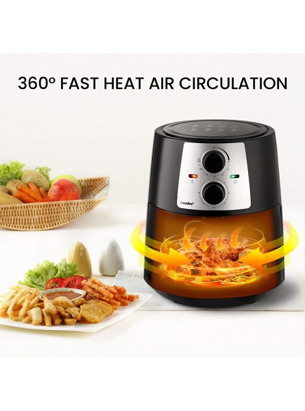 COMFEE' Air Fryer with 3.5 Litre Frying Basket Healthy Oil Free Cooking Baking and Grilling with Rapid Air Circulation Adjustable Temperature Control 60-Minute Timer - CTVVN6JB
