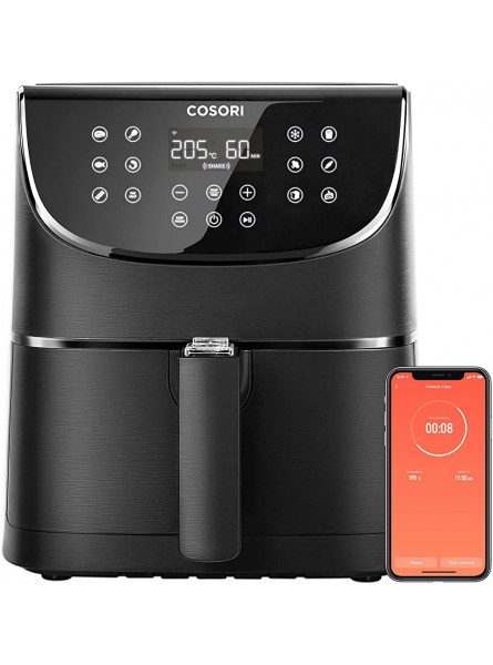 COSORI Smart WiFi Air Fryer 5.5L 100 Recipes Chip Fryers for Home Use Keep Warm Preheat & Shake Remind 1700W & Air Fryer Accessories Set Fit All of Brands 5.5 L - CIAUIHTG