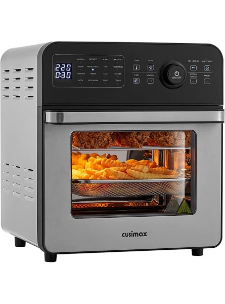 CUSIMAX Air Fryer Oven 14.5L Large Digital Air Fryer for Home Use 16-in-1 Countertop Convection Oven with LED Touchscreen for Fryer Dehydrate Rotisserie Bake Oil-Free Accessories Included 1700W - RSQB8I2H