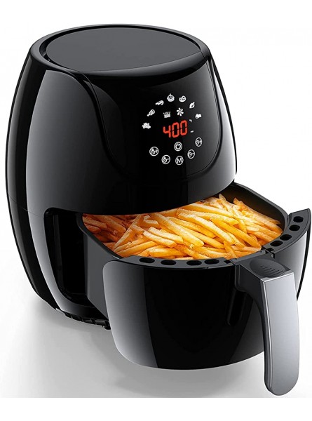 Digtal Air Fryer 2022 Upgrade 4.5L Power Air Fryer 1400W Rapid Air Circulation Systeam&LED Touch Control Timer Temperature Adjustable 7 Preset Menus for Oil Free & Low Fat Healthy Cooking - IESXN5NN