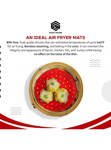 Ghous Trading Air Fryer Silicon Liner Reusable Heat Resistant BPA Free Perforated Mats Air Fryer Accessory 8 Round - TYVQFYBE