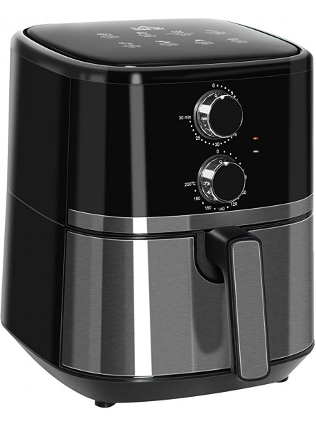 HOMCOM Air Fryers 1500W 4.5L Air Fryers Oven with Rapid Air Circulation Adjustable Temperature Timer and Nonstick Basket for Oil Less or Low Fat Cooking Black - IMXW838H