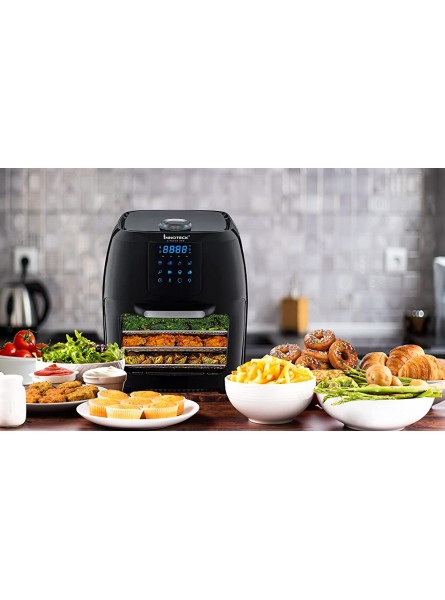 Innoteck Kitchen Pro 12Litre Digital Air Fryer Oven with Rotisserie Multi-function Smart Cooker for Air Frying Roast Dehydrate Slow Cook Fry Bake and Reheat Black & Silver DS-5894 - MRVBIGS8