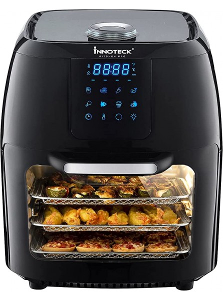 Innoteck Kitchen Pro 12Litre Digital Air Fryer Oven with Rotisserie Multi-function Smart Cooker for Air Frying Roast Dehydrate Slow Cook Fry Bake and Reheat Black & Silver DS-5894 - MRVBIGS8