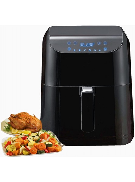 Large Air Fryer 5.5L 6 Program Hot Air Fryer Oven with Recipes Oil Free Easy to Clean Timer and Temperature Adjustable Control for Low-Fat Healthy Cooking - TGPTXBQO
