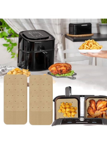 LINYYDS 200 Pcs Air Fryer Paper Liners Disposable Paper Liner Rectangular Fryer Paper Pads Non Stick Double Boiler Air Fryer Grease Absorbent Paper - OMJNORGT