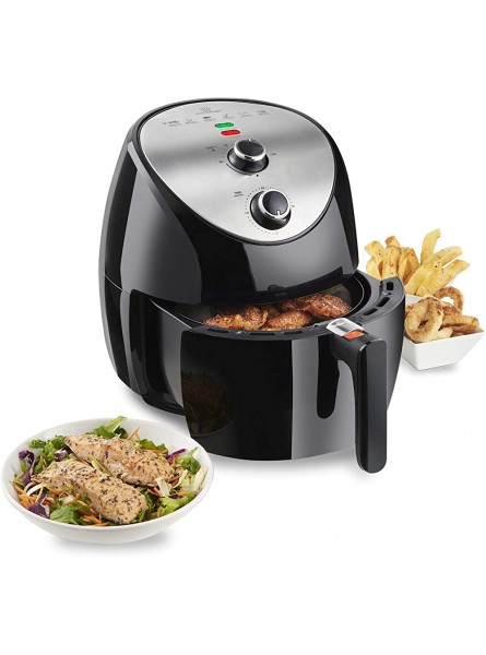 MisterChef Air Fryer with Rapid Air Circulation System VORTX Frying 30 Minute Timer & Adjustable Temperature Control Oil Free Cooking. 1500W. 3.5 Litre Cooking Pot Black Free Recipe Book - SWUCRMQD