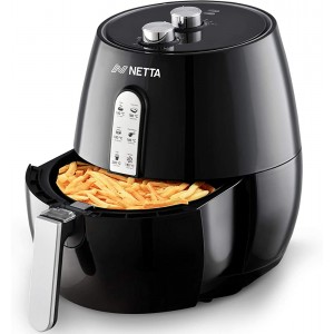 NETTA Air Fryer 4.5L Adjustable Temperature Control and Timer Detachable Basket Rapid Air Circulation Healthier Oil-Free Cooking at Home 1500W - TJHME0E9