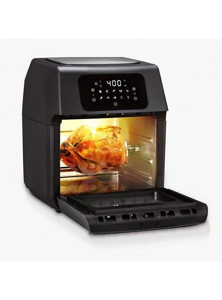 Trendi 12L Rotisserie Air Fryer Oven with Rapid Air Circulation and Large Window with Interior Light,Thermostat Control,9 Pre Set Modes,1800Watt,Black - EZTNFN1A