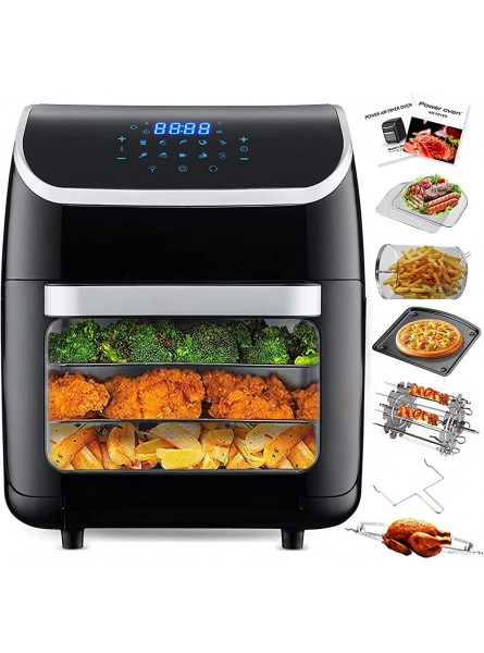 TUOKE Air Fryer Oven  1800W Digital Air Fryer Oven Smart Tabletop Oven with 9 Preset Menus with LED Touch Screen Temperature and Control for Baking  12L - DBKOKA53