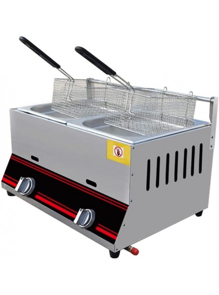 XUETAO Gas Deep Fryer Commercial Countertop Gas Fryers Stainless Steel Deep Fryer with Baskets and Temperature Control Fast Heating Energy Saving and Gas Saving Size : Double cylinder - IMDKXBXT