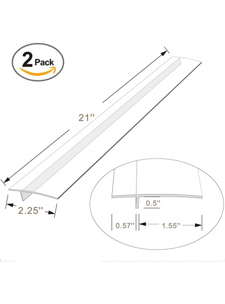 Silicone Kitchen Stove Counter Gap Cover 53cm Long Wide Gap Filler Between Stovetop Countertop Oven Washer Dryer Wall,Desk Set of 2 Clear - XTWSTDA5