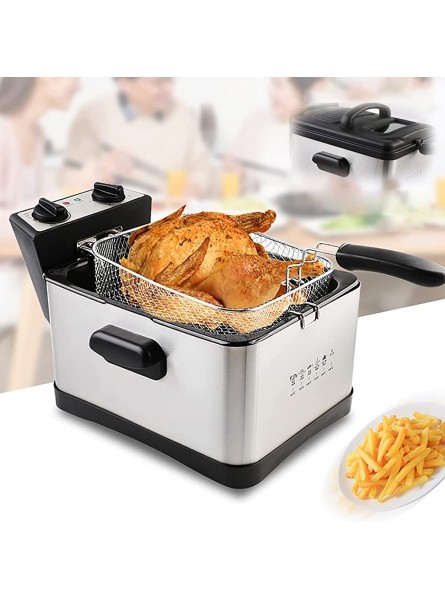 2000W Deep Fryer with Viewing Window Stainless Steel Deep Fat Fryer Adjustable Temperature Control Safety Cut Out Non-Slip Easy Clean,5L - BNAH59PY