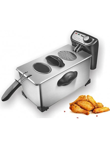 2000W Electric Deep Fryer 3L Tank Stainless Steel Deep Fat Fryer with Viewing Window Temperature Control Removable Oil Basket for Cooking French Fries Onion Rings Egg Rolls - AIICIV7E