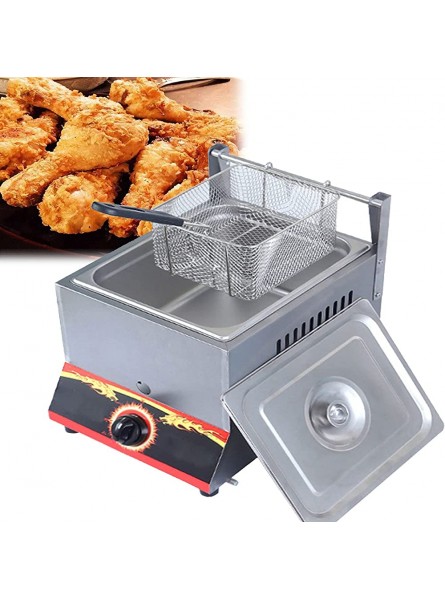 Commercial Stainless Steel Gas Fryer 11L 22L Large Capacity Multi-function Deep Fryer Adjustable Firepower Easy Clean 304 Food Grade Stainless Steel Natural Gas 11L - EBXH6N6E