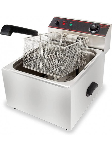 XUETAO 11L Deep Fat Fryer 3000W Commercial Deep Fryer with Temperature Control Stainless Steel Basket Removable Lid Non-Stick Oil Tank Non-Slip Feet Easy Clean - WLVZU7A7