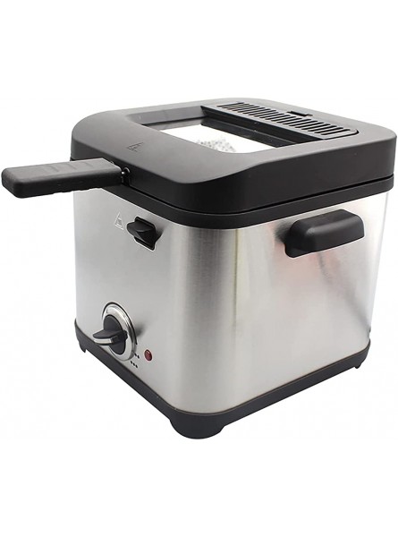 XUETAO 1.5L Mini Deep Fat Fryer with Viewing Window Electric Deep Fryer Stainless Steel Chip Fryer Fat Tank Temperature Control Removable Oil Basket Non-Stick Easy Clean 900 W - WFOI2S9F