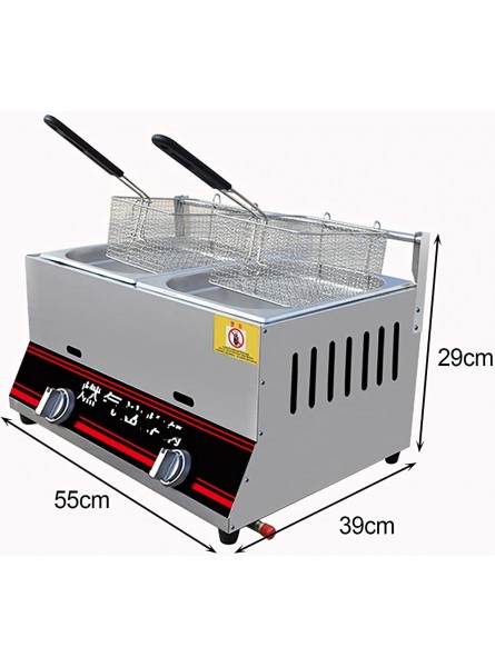 XUETAO 6L 12L Commercial LPG Gas Fryer Stainless Steel Countertop Deep Fryer with Basket for French Fries Restaurant Home Kitchen - KIWP89KD