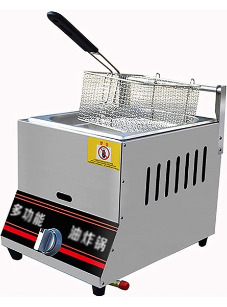 XUETAO 6L 12L Commercial LPG Gas Fryer Stainless Steel Countertop Deep Fryer with Basket for French Fries Restaurant Home Kitchen - GCJWO576
