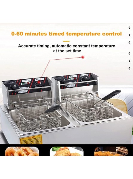 XUETAO Gas Deep With Baskets Stainless Steel with Timer Intelligent Constant Temperature Rapid Heating Countertop Oil for Restaurant and Home Use Size : Single cylinder - BFDPHMFP