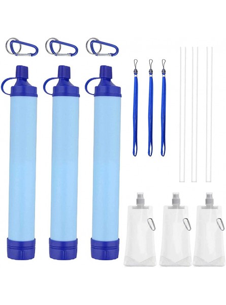 3 Sets Straw Water Filter Innovative Technology 0.01Micron multilayer Filtration System Portable Water Purifier for Outdoor Travel Wilderness Expedition and Emergency situations - TRTP7MQA