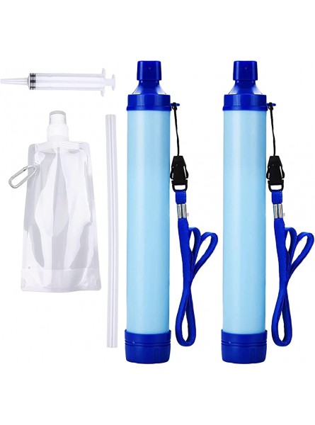 SKYWPOJU Personal Water Filter Straw Portable Water Purifier Set Outdoor Water Filtration Straw Emergency Survival Gear for Drinking Hiking Camping Travel Hunting Fishing Size : 2pack - FDYUPYDJ