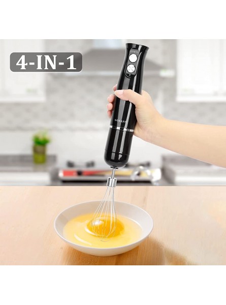 Electric Hand Blender,6-Speed High Efficiency Multi-Function 4-in-1 Immersion Blender with Whisk Milk Frother Beaker BPA-Free for Smoothies Milkshake Baby Food Soups Sauces UK Plug - DSFN5XJO