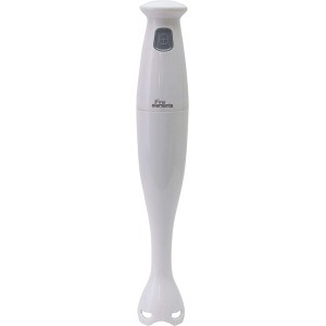 Fine Elements 150W Plastic Hand Blender with Stainless Steel Blades and Non-Removable Blending Rod Easy Clean Plastic Casing Powerful Blade Speed 220-240V 50 60Hz- White - WWZKIQ08