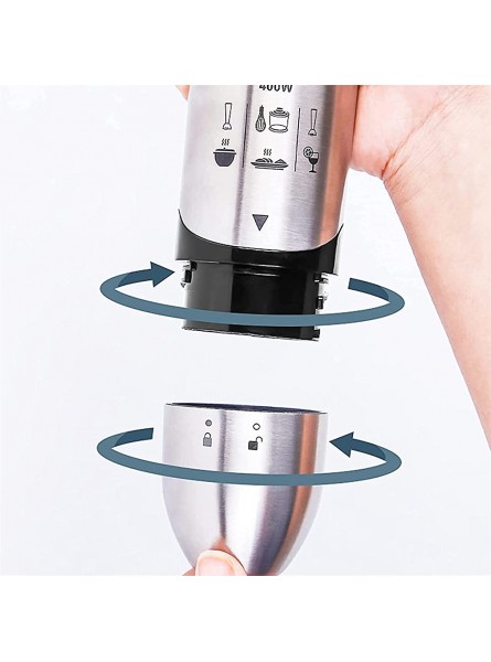 zinhsq Immersion Hand Blender 6-in-1 2-Speed Stick Blender with 500ml Food Grinder BPA-Free 600ml Container,Milk Frother,Egg Whisk,Puree Infant Food Smoothies Sauces and Soups - VUHE9D4M