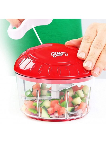 Crank Chop Food Chopper and Processor Original Chop Dice Puree Vegetables Onions Tomatoes Garlic Meats and Nuts in Just Seconds for Delicious Meals Perfect for Homemade Salsa - QOSJGS7E
