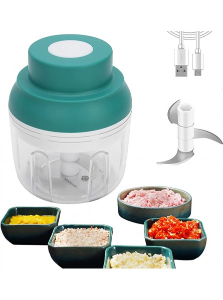Electric Garlic Chopper Mini Food Processor Vegetable Chopper Cordless Portable Meat Grinder USB Charging Food Cutter for Ginger Chili Fruits Onions Veggie Baby Food and Meal Prep 250ML - CWFKJG4B