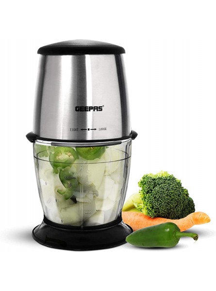Geepas 300W Mini Food Processor – 550ML Capacity Stainless Steel Double Blade for Blending & Chopping – Food Chopper Shredder Perfect for Salads Salsa Pesto Curry Pastes & More – 2 Year Warranty - YNHPUMEQ