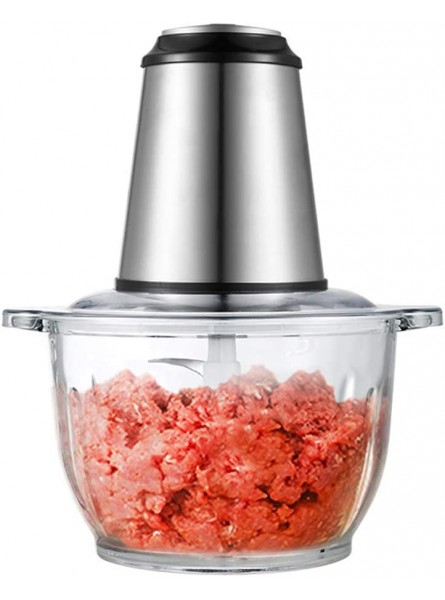 HAOXUAN Food Processor Mini Chopper Meat Grinder with Sturdy Stainless Steel Bowl 1.8L 300W 4 Double-Blade Food Chopper Suitable for Food Meat Vegetables Fruits And Nuts,1.8L glass - VVRJT2H2