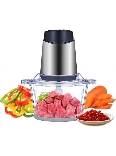 Mini Food Processor & Chopper,Meat Grinder with 4 Bi-Level Blades,500 W Glass Bowl Kitchen Mincer 2 Speed for Meat Vegetables,Fruits,Onion and Nuts - MBWIGIBX