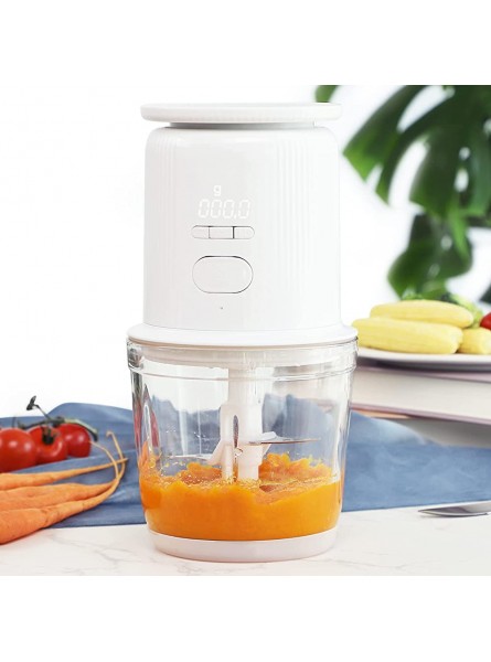 Moongiantgo Mini Chopper & Baby Food Processor Multifunctional LED Display Built-in Scale with Stainless Steel Blades & 600ml Thick Glass Bowl USB Charging Create Delicious Anytime & Anywhere - MFIC1E1U