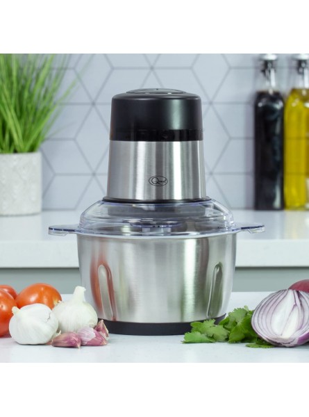 Quest 31559 Stainless Steel Food Chopper 1.8L Capacity Chop Blend Mix & Purée Easy 2 Speed Operation Durable Stainless-Steel Bowl Clear Viewing Lid 300W - ETEN5P8N