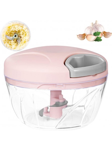 Vegetable Onion Chopper Stainless Steel Removable Blades Manual Pull food Chopper Quick Hand Crusher for Garlic Meat Camping Kitchen Picnic Party Pink - TIISIVHF