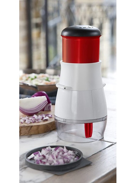 Zyliss E10402 Zick-Zick 2 Food Chopper | Plastic Stainless Steel | White | Manual Handheld Vegetable Chopper Food Slicer Hand Chopper Onion Chopper | Dishwasher Safe | 5 Year Guarantee - AWLRF901