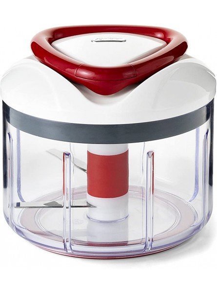 Zyliss E910015 Easy Pull Food Processor | 75cl Capacity | Plastic Stainless Steel | White Red | Manual Handheld Food Chopper Slicer Blender With Pull Cord | Dishwasher Safe | 5 Year Guarantee - ITSAOV41