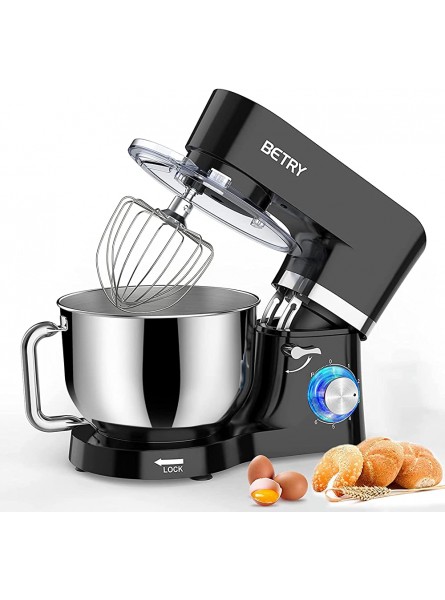 BETRY Stand Mixer 7.5 Quarts 6+P Speed 1500W Tilt-Head Food Mixer Kitchen Electric Standing Mixer With Dough Hook Whisk Beater Splash Guard & Mixing Bowl For Baking Dishwasher Safe Black - FXCAKHJ7