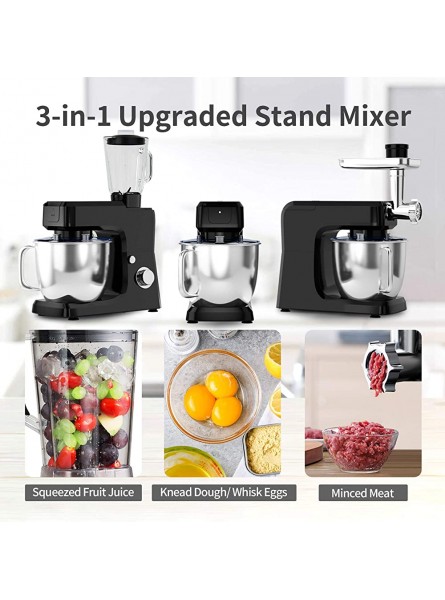 COSTWAY 6.5L Stand Mixer 3 in 1 6 Speed Tilt-Head Kitchen Electric Mixer with Dough Hook Beater Meat Grinder Blender Sausage Kit and Splash Guard for Wheaten Food Salad Cake Black - ZAKQI0X6