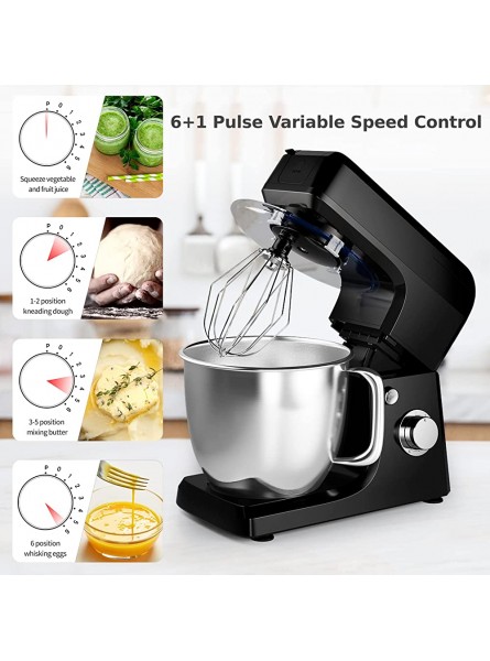 COSTWAY 6.5L Stand Mixer 3 in 1 6 Speed Tilt-Head Kitchen Electric Mixer with Dough Hook Beater Meat Grinder Blender Sausage Kit and Splash Guard for Wheaten Food Salad Cake Black - ZAKQI0X6