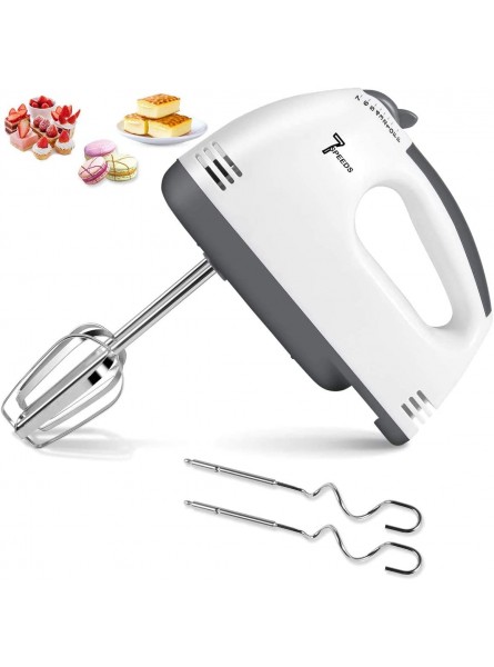 Electric Hand Mixer 7-Speed Hand Mixer with Turbo Handheld Kitchen Mixer and 7 Attachments Beaters Dough Hooks,Whisk,Spatula and Brushes Lightweight Handheld Beater for Egg Cream Milk Frother - HJDWR2U1