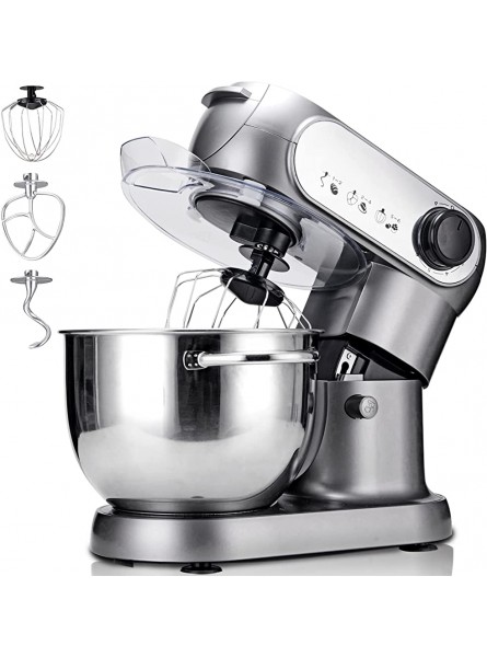 Stand Mixer 1200W Electric Food Mixer Dough Blender with 6+P Speeds with 5.5L Stainless Steel Mixing Bowl Whisk Dough Hook Beater Splash Guard A - MPCPRH7J