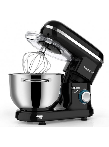 Stand Mixer Vospeed Food Mixer Dough Blender 6 QT 1500W Electric Cake Mixer with Bowl Beater Hook Whisk Egg Separator & Silicone Spatula Dishwasher Safe Black - RIFHMR2T