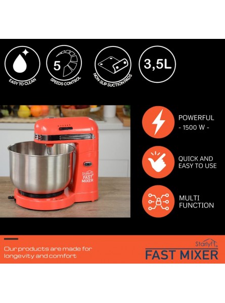STARLYF Fast Mixer Food Stand Mixer for Baking Kitchen Electric Mixer 1500 W 5 Speed Kitchen Electric Food Mixer - GNANOY4H