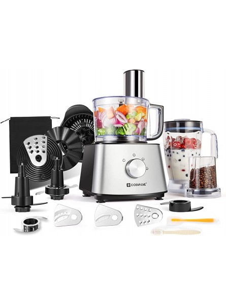 COSVALVE Multi-Functional 9-in-1 Food Processor with Different Speeds Includes Scraper & Cleaning Brush Silver - VFZEMKO4