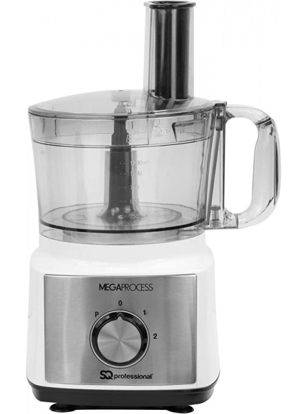 SQ Professional MegaRange MegaProcess Food Processor 750w 2.0L Mixing Bowl 1.8L Blending Jug Grinding Mill White-Black - RXQY3OS1
