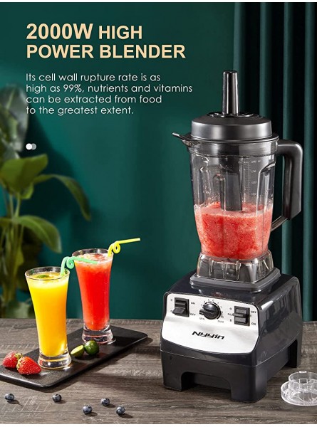 Blender Smoothie Maker 2000W Professional Countertop Blender for Kitchen 10 Speed Control 2L BPA-Free Tritan Container 8 Titanium Stainless Steel Blade for Ice Soup Nuts by Nyyin - GXOHEFA3